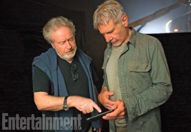 Blade-Runner-2049-2017-L-R-Ridley-Scott-and-Harrison-Ford-on-the-set  