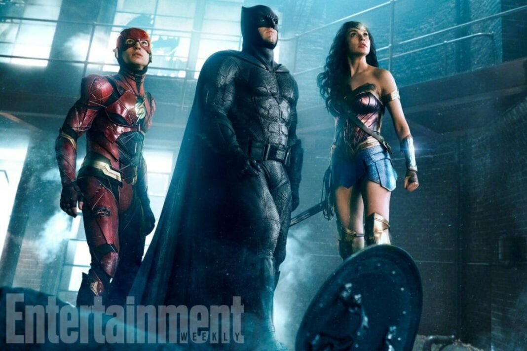 The Flash, Batman et Wonder Woman dans Justice League