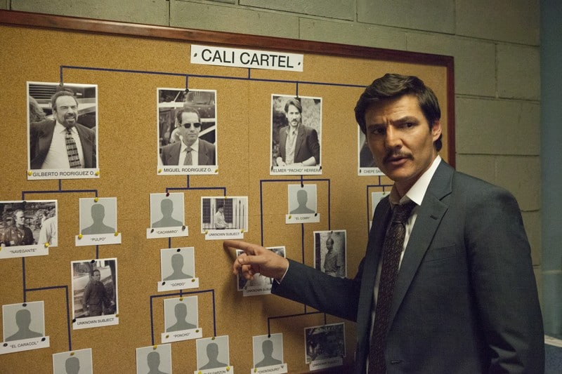 Pedro Pascal dans la troisième saison de Narcos.